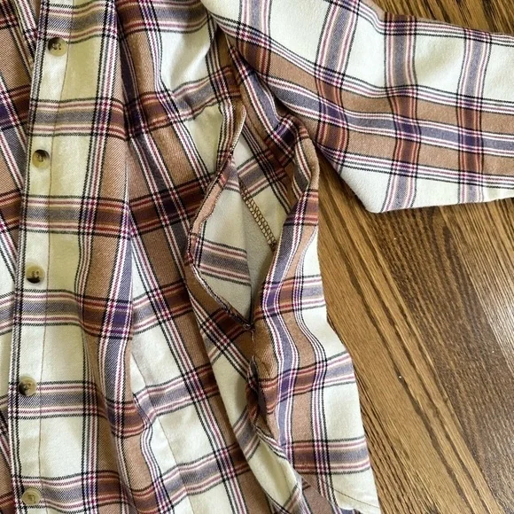 JACH'S GIRLFRIEND FLANNEL LONG SLEEVE SHIRT Shacket - Picture 5 of 8